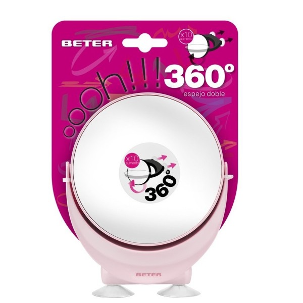 Beter Oooh! Espejo Doble 360º con Ventosas (Macro Aumento x10)